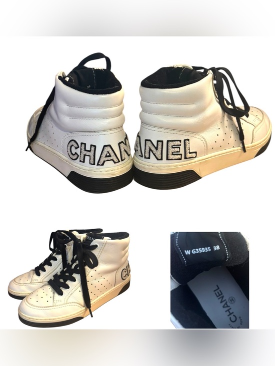 CHANEL Shoes - Chanel Logo High Top Sneakers